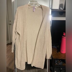 Cozy Beige Open-Front Cardigan